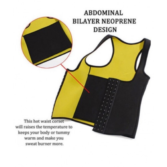 Bilayer Neoprene Design Shapers Slim Waist Trainer Corset Weight Loss Sweat Vest - Picture 12 of 16